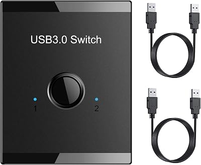 Tsadeer USB 3.0 KVM Switch Hub for 1 PC Sharing Keyboard Mouse Printer Black