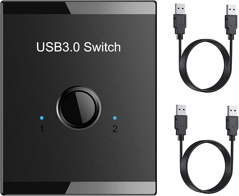 Tsadeer USB 3.0 KVM Switch Hub for 1 PC Sharing Keyboard Mouse Printer Black