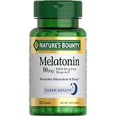 Nature's Bounty Melatonin 10mg, 100% Drug-Free Sleep Aid, 60 Count | Dietary Supplement, 10mg, 60 Count