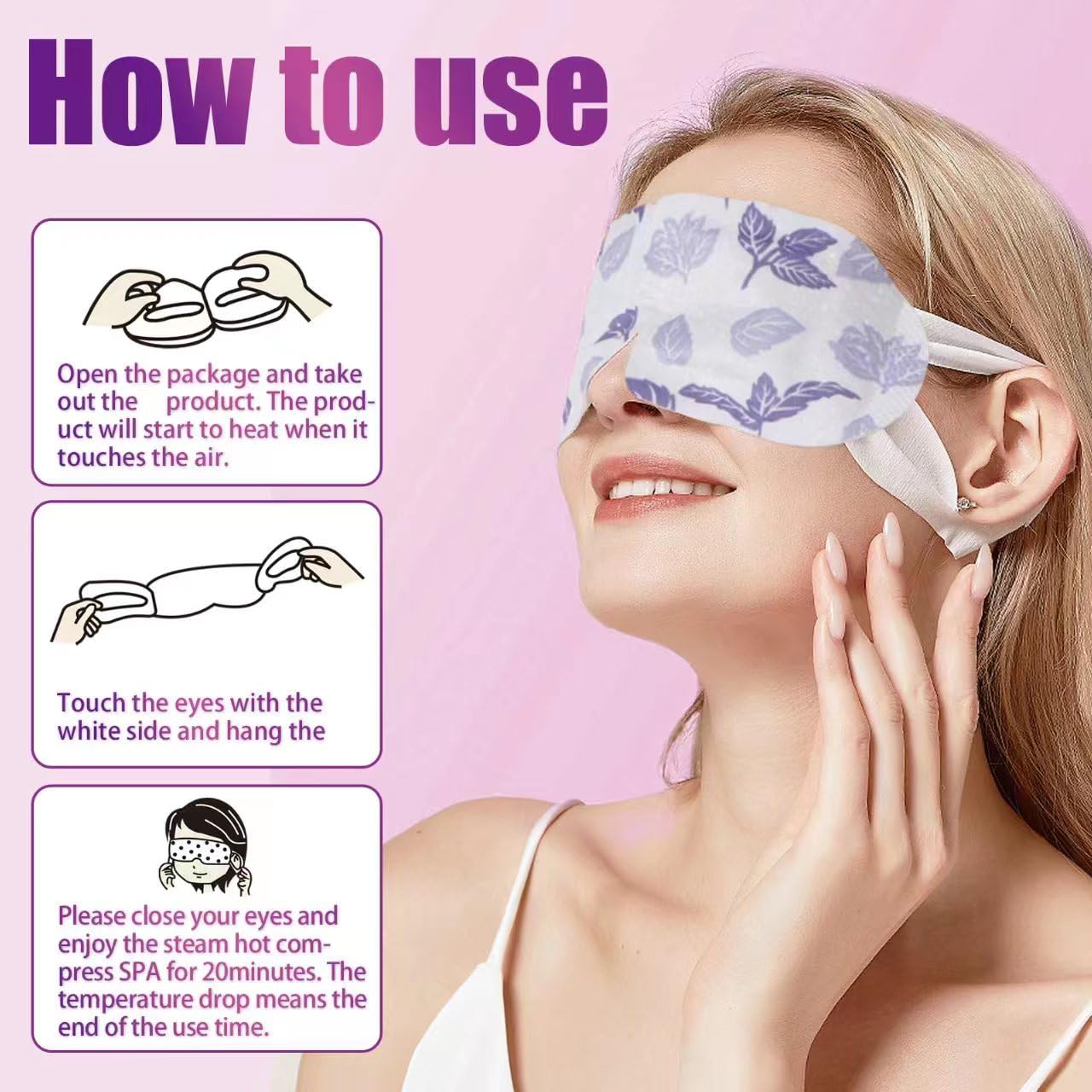 QINFENG 18 Packs Steam Eye Mask for Dry Eyes Self Heating Masks Cornea Care Rest Disposable SPA Warm Eye Compress Sleep Mask 30+ Minutes of Warmth for Reduce Eye Fatigue Travel Essentials (Unscented)