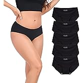 dorcastimo Seamless Underwear for Women No Show Panties for Women Mid Waist Hipster Breathable Full Coverage 5 Pack
