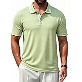 Mens Golf Shirts Athletic Polo Shirts Short Sleeve Lightweight Classic Collared Casual Slim Fit T-Shirt