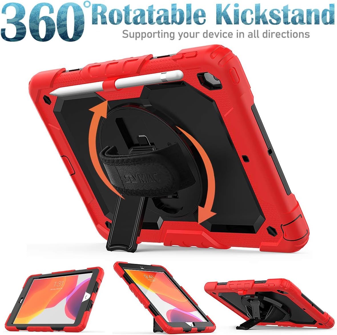 SEYMAC Case for iPad 9th/8th/7th Generation 2021/2020/2019 10.2 inch, Shockproof Case with Screen Protector - Image 4