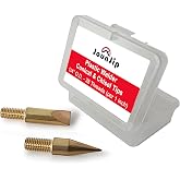 Plastic Welder Tips 2pc, Flat Head &amp; Cone Shaped Tips, 1/4"-28 Thread | Flat Chisel &amp; Conical Tips; Fits JOUNJIP UL Certified Plastic Welding Kit 80W, For Plastic Repair &amp; Stained Glass