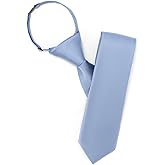 Puistr Boys Tie Pre-tied Adjustable Kids Solid Color Necktie for Age 8-12 Years Wedding School Graduation with Gift Box