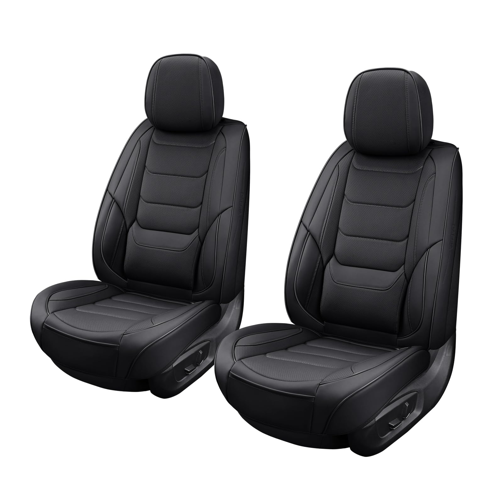 Photo 1 of **parts only***Leather Car Seat Covers Waterproof Front Seat Covers Breathable Seat Protectors Universal Fit for Most Automotive Cars SUV Van Trucks (Black,Front Pair)