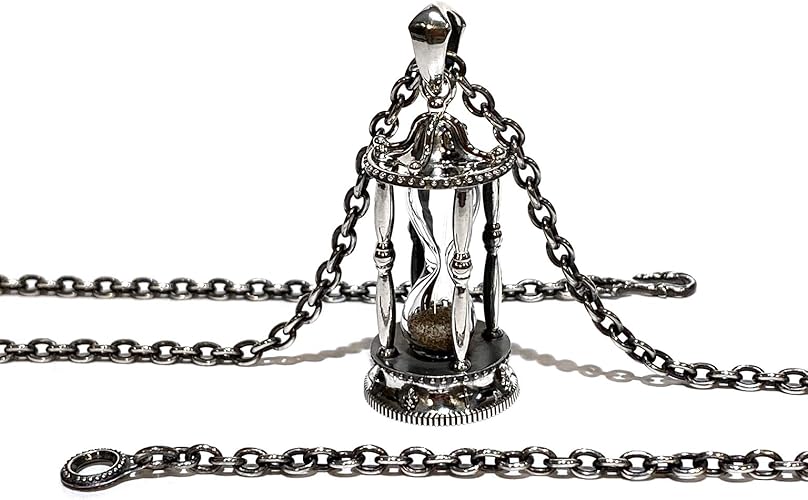 Amazon 砂時計 シルバー925 メンズ ネックレス フローオブタイムペンダント アークシルバーアクセサリーズ チェーン付き45cm ジュエリー 通販