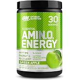Optimum Nutrition Amino Energy Powder, Green Apple, 9.5 Oz | Anytime Energy Powder with BCAAs, Amino Acids, Caffeine from Green Tea &amp; Coffee Beans, Keto Friendly, Muscle Recovery Support