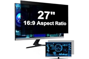 PROTESCREEN [2 Pack] Computer Privacy Screen 27 Inch for 16:9 Widescreen Monitor, Removable Eye Protection Anti Glare Blue Light Filter, Anti Scratch Computer Monitor Privacy Shield 27 In