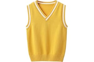 Kids Knit Tank Top Sleeveless Oversized Soft Sweater Boys Girls V Neck Fall Loose Vest School Preppy Undershirts Outfits
