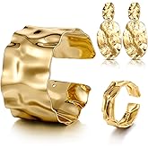 Misdary 3 Pcs Valentine's Day Jewelry Gifts Set Bracelets Earrings Ring Cuff Bangle for Women Birthday Gifts