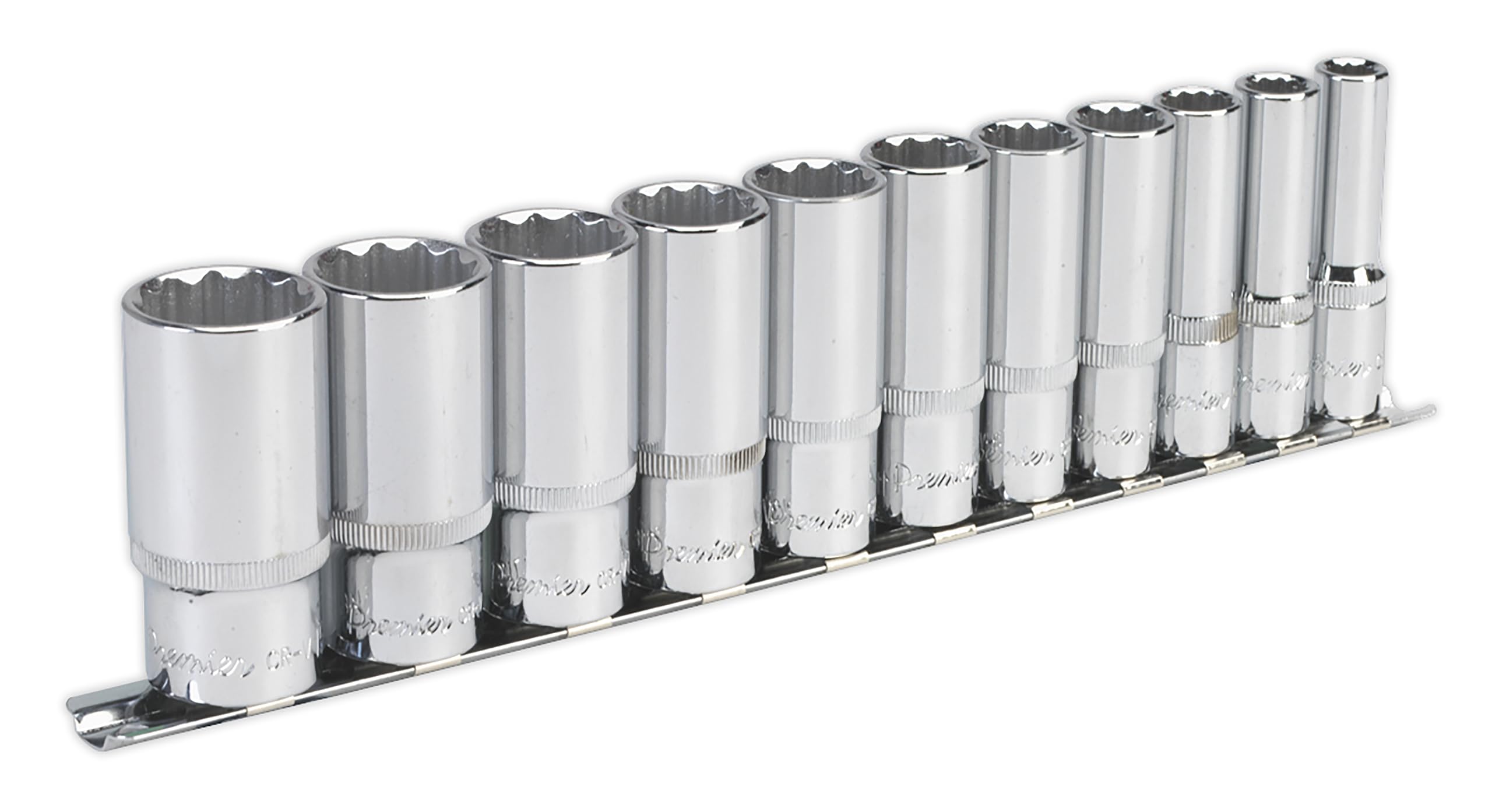 Sealey Ak2673 Socket Set 11Pc 3/8Sq Drive 12Pt Deep Walldrive Imperial