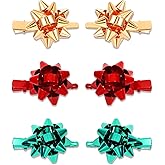 NVENF 6PCS Christmas Hair Clips for Women Christmas Accessories Xmas Bow Hair Clip Festive Holiday Hairpins Holiday Outfits Hair Accessory Party Gifts (Style B)