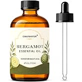 Chanhyer Bergamot Essential Oil for Diffuser - 4 Fl Oz | 100% Natural Essentials Oils for Aromatherapy,Soap and Candle Making Fragrance,Massage and Skin,Bergamot Oil