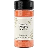 Olive & Vine Orange Sanding Sugar, Sweet Finish, For Baking & Decorating, Rich Tradition, Authentic Taste, For Global Recipes (4 Ounce)