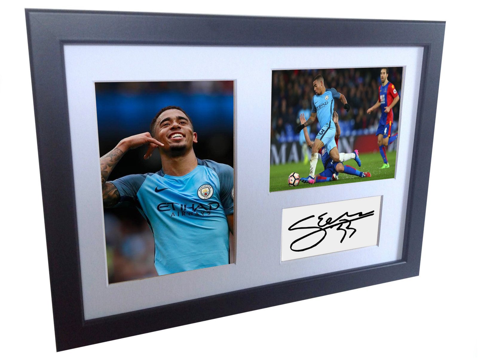 Kitbags & Lockers A4 Signed Gabriel Jesus Manchester City Autographed Photo Photograph Picture Frame Gift 12x8