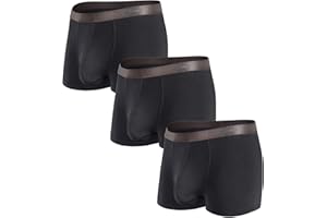 Separatec Men's Underwear Trunks, Soft Underwear Trunks Rayon Made from Bamboo, Dual Pouch Trunks for Men
