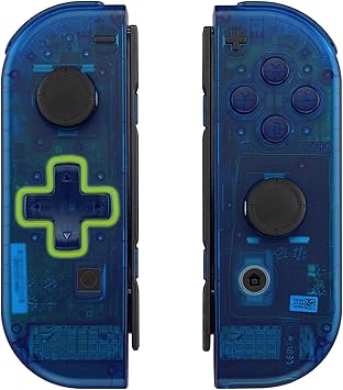 Amazon Com Extremerate Transparent Clear Blue Joycon Handheld Controller Housing D Pad Version With Full Set Buttons Diy Replacement Shell Case For Nintendo Switch Joy Con Console Shell Not Included Computers Accessories