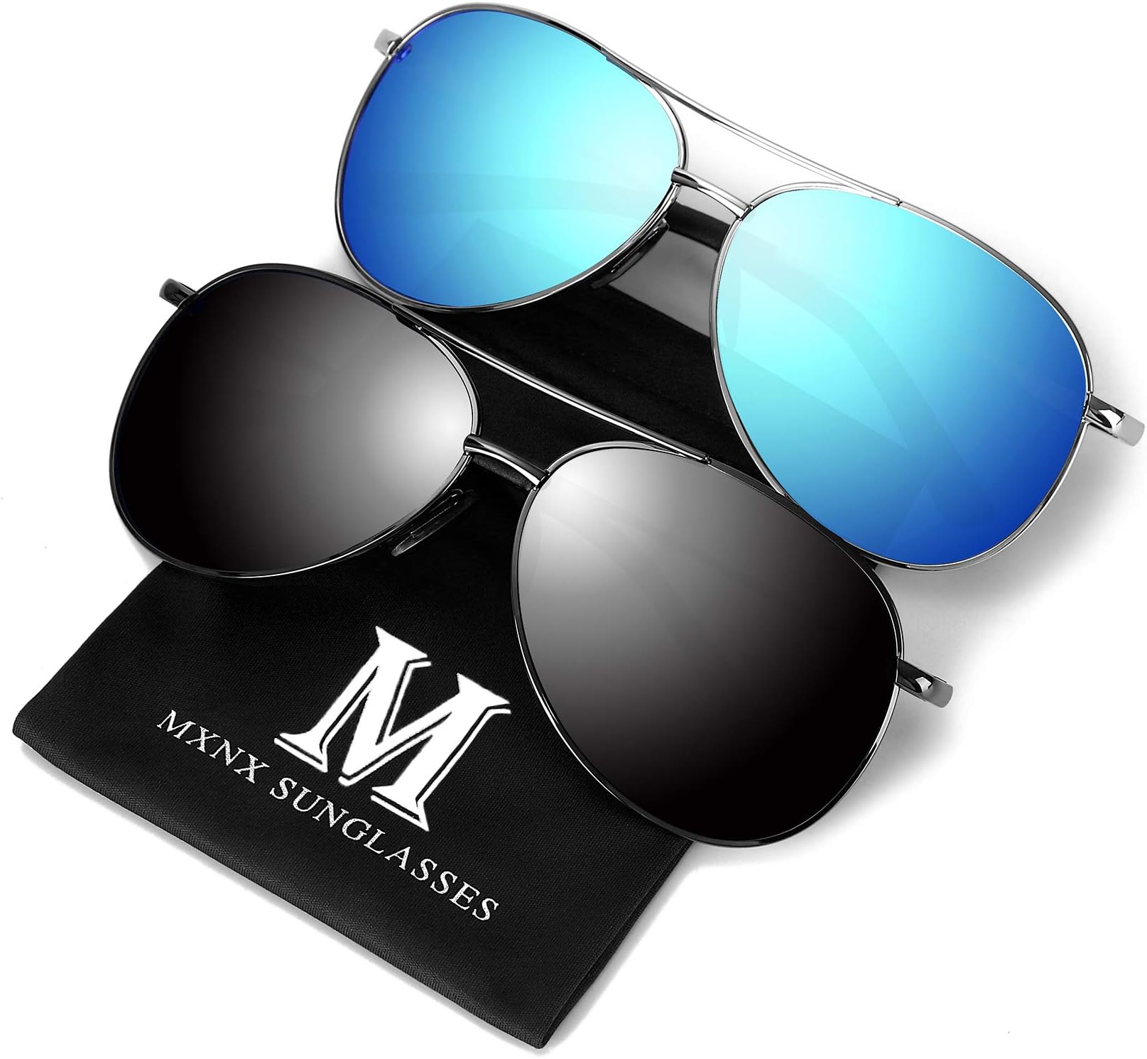 Aviator Sunglasses for Men Polarized Women -MXNX UV Protection Lightweight Driving Fishing Sports Mens Sunglasses MX208