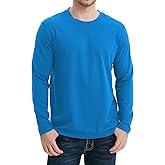 GOLDPKF T Shirts for Men Long Sleeve Cotton Crew Neck Work T Shirts Solid Casual Undershirt Pullover Tops