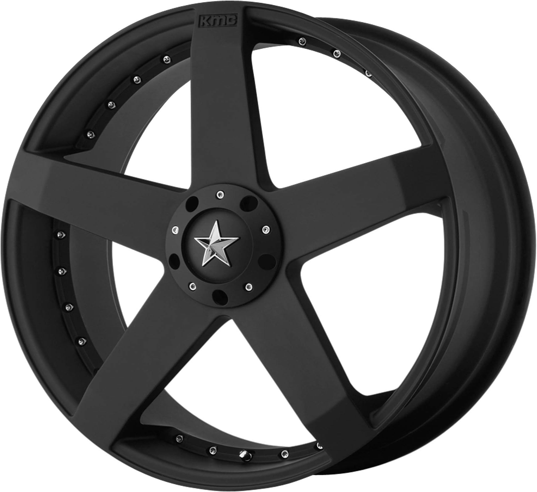 4 KMC KM775 17x7.5 5x115/5x120 21mm Matte Black Wheels Rims 17" Inch