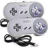 2 Pack PC USB SNES Retro Super Controller Gamepad Compatible with SNES Games, Retro SNES PC Controller Joypad for Windows PC