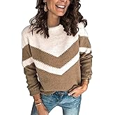 ANCAPELION Women’s Casual Sweater Pullover Winter Basic Sweatshirt Long Sleeve Cozy Knitted Jumper Tops Loose Fit