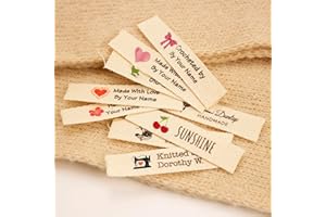 30–500pcs Custom Sewing Labels, Personalised Fabric Name Tags, Custom Cotton Labels Uncut Tape Nature Cotton Garment Clothing