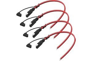 1FT SAE Connector Extension Cable, 14AWG 2Pin Quick Disconnect Plug With Dust Cap for Automotive, RV, Motorcycle, Cars, Tract