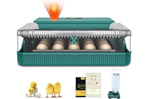 Chtoocy 25 Egg Incubator for Hatching Eggs Chicks w Automatic Turner, LED Humidity Display, Candler and Day Tractor for Chicks, Duckings, and Quails Turkey Hatching Chicks Brooder Accessories
