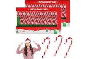 Fruidles 48-Pack Christmas Candy Canes Suckers, Peppermint Flavor, Individually Wrapped (48-Pack)