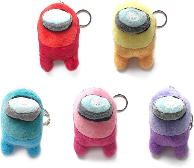 New Among Us Plush Soft Squeaky Plushie Doll Toy Keychain Pendant for