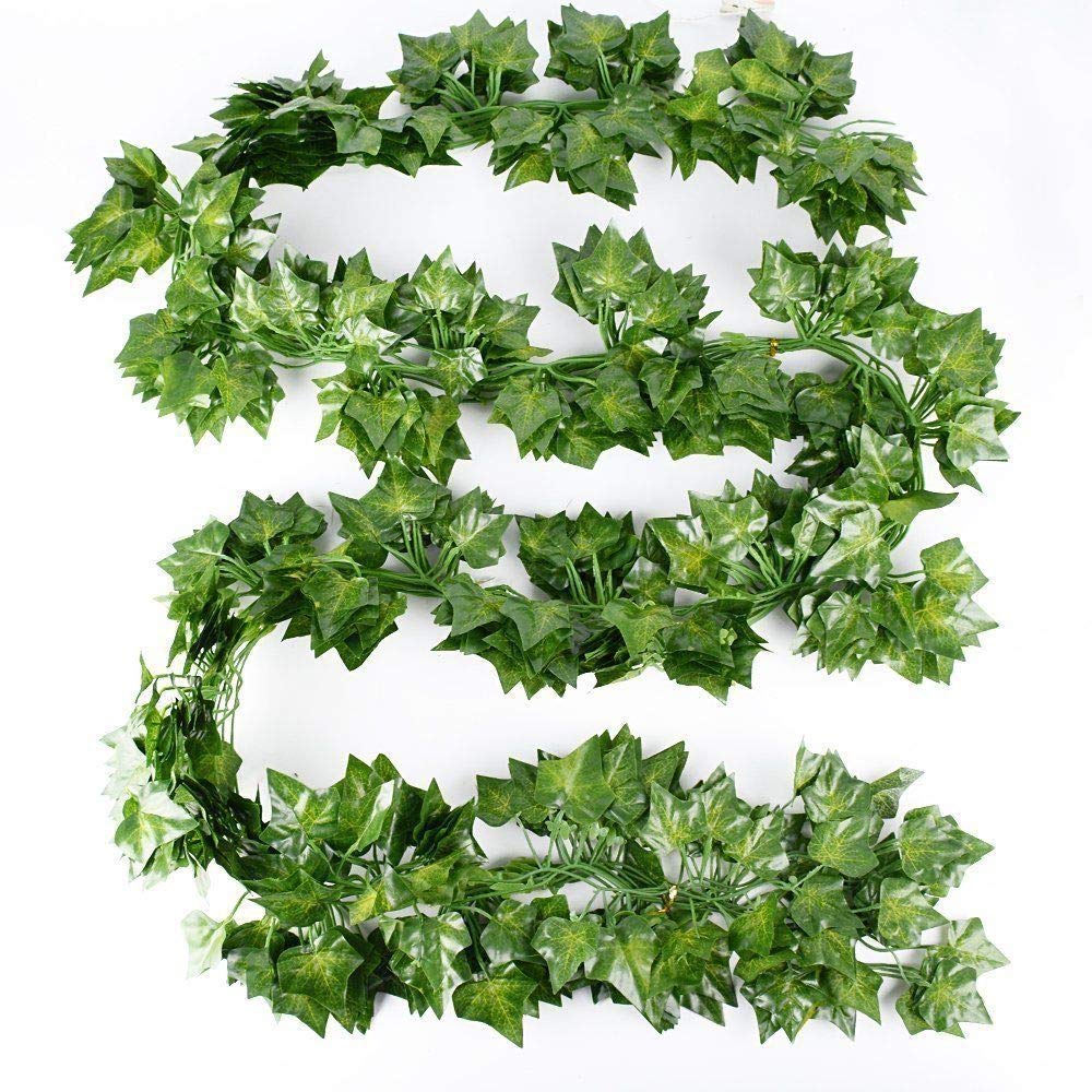 byou Artificial Vine, Fake Vines 12 Pack Silk Plants Fake Greenery Plant Decoration for Celebration Wedding Kitchen Garden Office