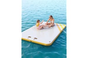 JoanKaren Inflatable Floating Dock Air Dock Platform Floating Island Raft with Rope Ladder Non-Slip Surface Swimming Water Pl