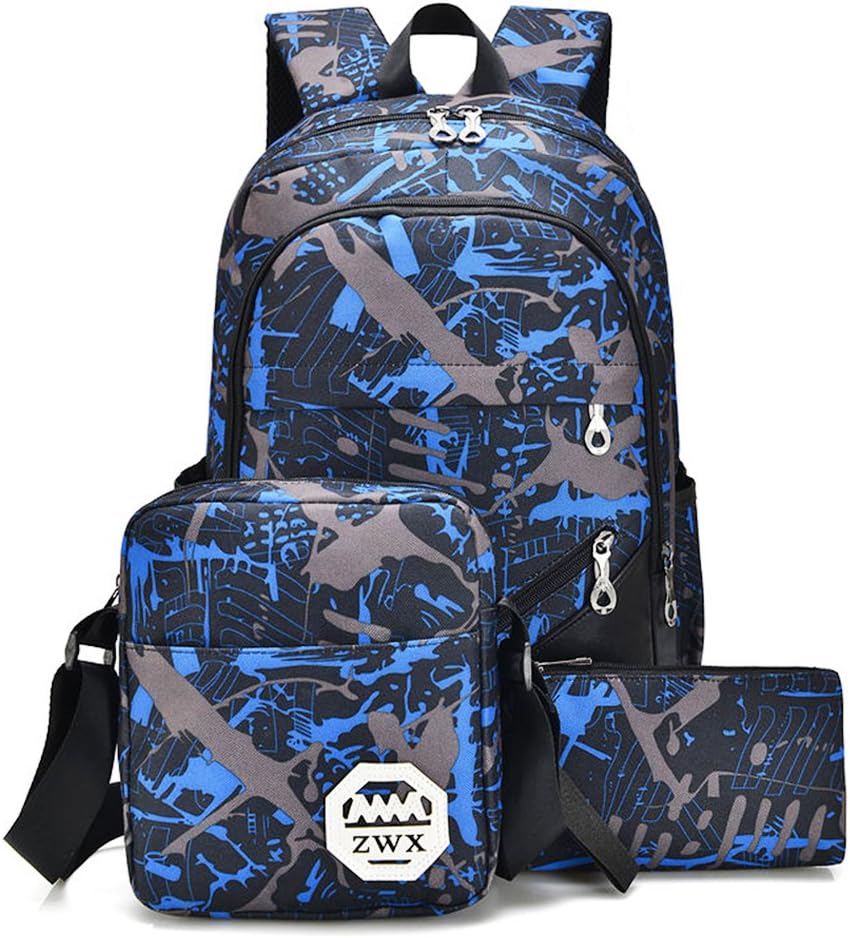 Water Resistant Polyester Laptop Backpack with USB Charging Port For College Students