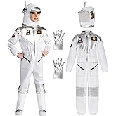 Hauarker Astronaut Costume for Kids Space Jumpsuit Halloween Dress Up Birthday Gifts Outfit