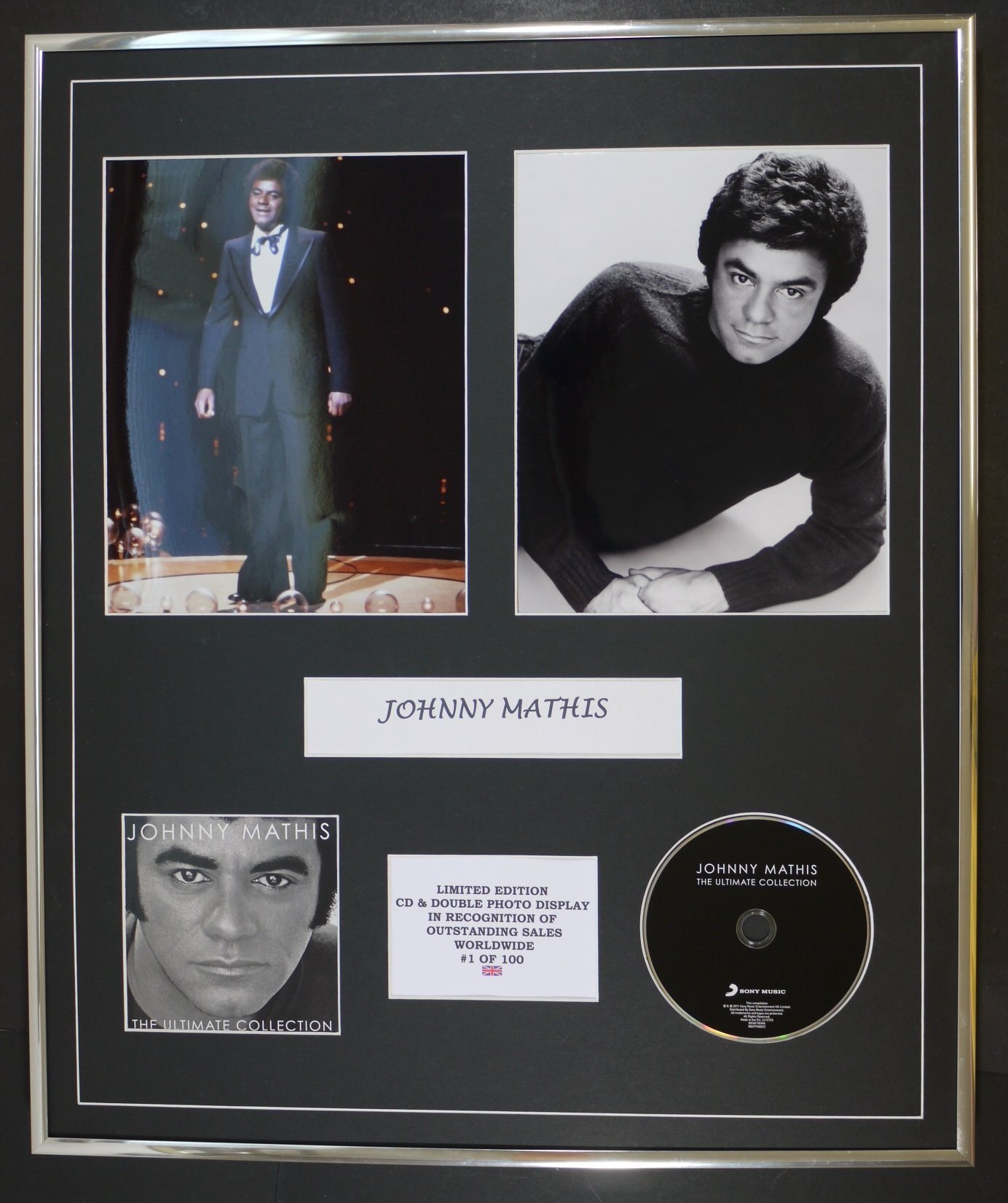 JOHNNY MATHIS/CD & DOUBLE PHOTO DISPLAY/LTD. EDITION/COA/THE ULTIMATE COLLECTION