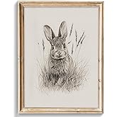 uniro Neutral Wall Art Prints Easter Bunny Wall ArtDecor, Vintage Rabbit Canvas Oil Painting Poster for Rustic Easter Décor, 