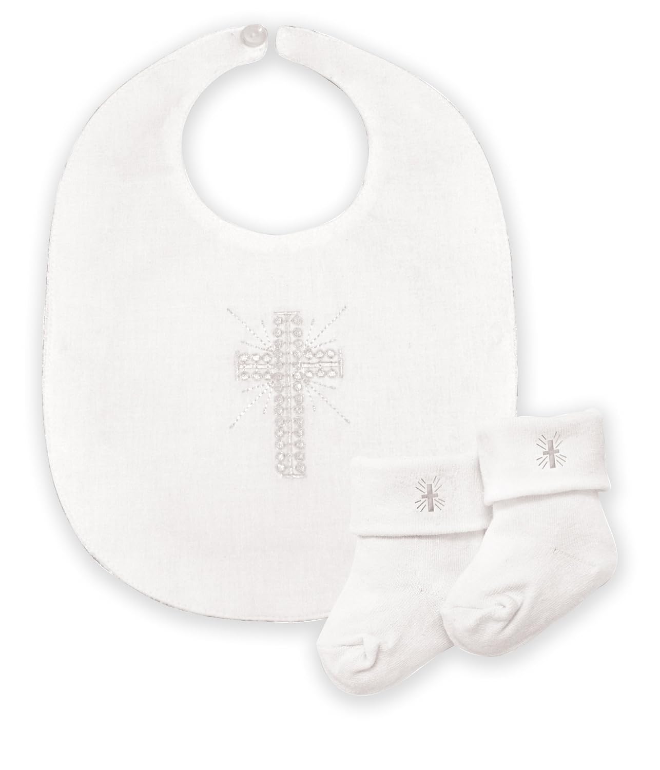 christening bibs and socks