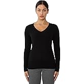 JENNIE LIU Women's 100% Pure Cashmere Long Sleeve Ava V Neck Pullover Sweater