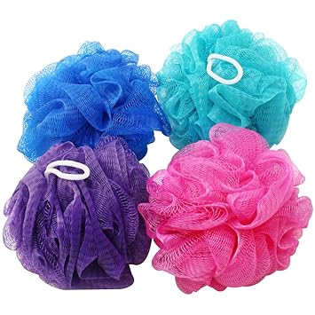 com-four® 4er Mix Massageschwamm (04 Stück)