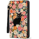 Cat Women Wallet, Black Cat RFID Blocking Credit Card Holder Wallet for Women Wristlet, Cute Ladies Purse with Zip Around Phone Holder, Large Capacity Wallets Hand Strap, Women's Clutch Organizer