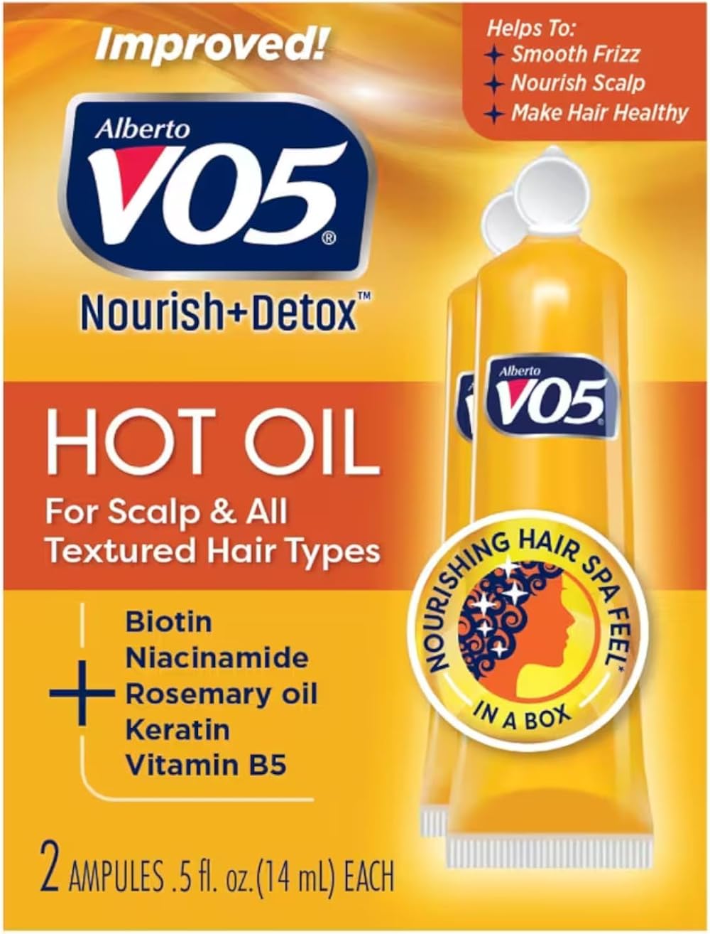 Alberto VO5 Moisturizing Hot Oil 2 Tubes 0.5 oz 14ml Hair Repair Dry Damaged