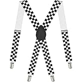 Dibi Suspenders for Men - Adjustable X back Suspender with 4 Strong Clips