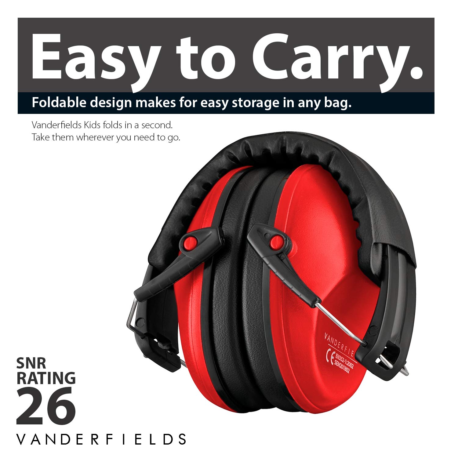 Vanderfields Earmuffs for Kids Hearing Protection Muffs For Children Small Adults Women