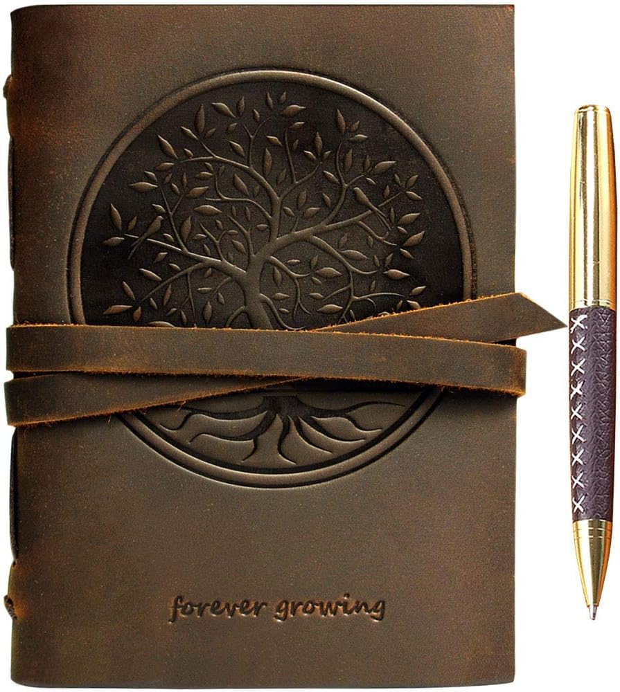 Tree of Life Leather Journal Embossed Handmade Travel Diary