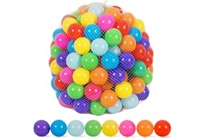 JESOT Ball Pit Balls, Colorful Plastic Balls for Ball Pit for Kids, Reusable Ballpit Balls with Storage Bag for Indoors and Outdoors Activities