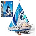 Funwhole Sailboat "La Brisa" Lighting Building-Bricks Set - City Yacht 1640 Pcs Collection Display Set for Adults and Technic