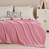 Swiftify Fleece Blanket King Size, Silky Flannel Fuzzy Blankets for All Season, Cozy Lightweight Blanket for Couch, Bed, Sofa, 108" x 90", Pink, King