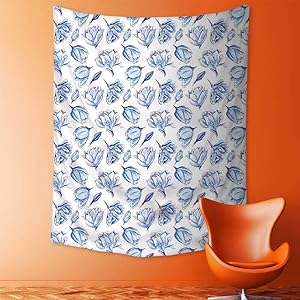 jjdncjdhf11 Tapestry Wall Hanging Decor Theme Watercolor Blurry Hand Drawn Buds Flowers Roses Seem Image Light Blue and Home Hippie Bohemian Tapestry for Dorms 150x150 cm